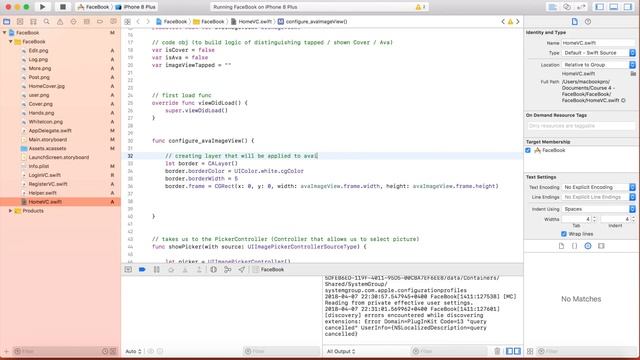 Complete Facebook App in Swift, Xcode and PHP - Border of Objects - 55 смотреть онлайн