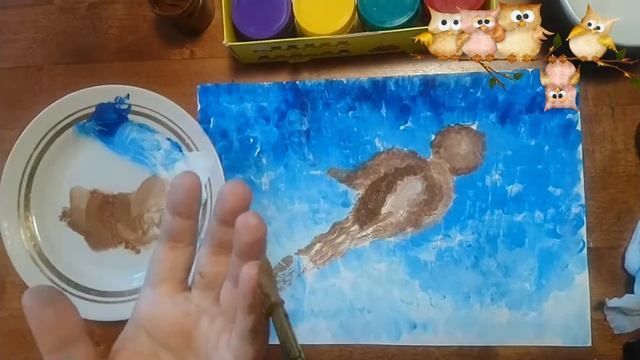 Пальчиковое рисование "Весенняя птичка" смотреть онлайн