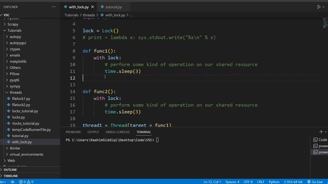 Python Threads Lock using "with" Content Manager смотреть онлайн