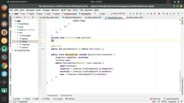 Best Practices For Android Recycler View With Pop Up Menu Delete And Undo Snackbar Android Studio # смотреть онлайн