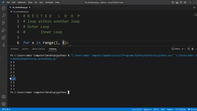 16 Python Nested Loops | Nested Loops in Python | Part A смотреть онлайн
