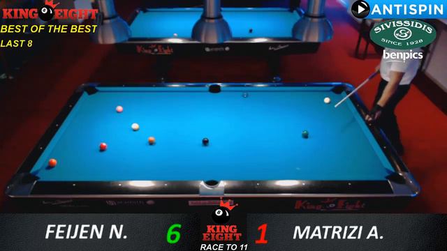 FEIJEN N. VS MATRIZI A. ||KING8 BEST OF THE BEST 9 BALL OPEN 24/6/18|| LAST 8 смотреть онлайн