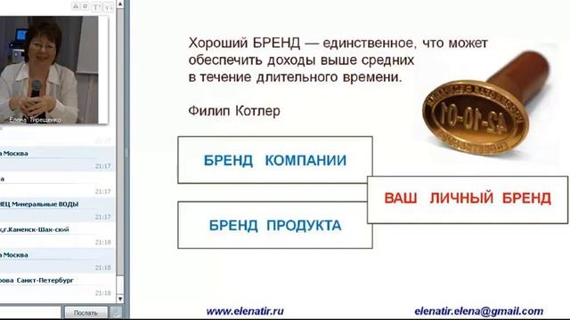 Технология создания бренда в социальной сети. Фрагменты вебинара смотреть онлайн