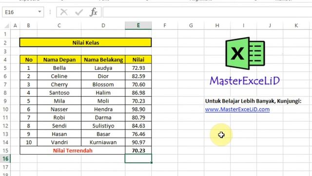 Excel Online Learning: Rumus Min Untuk Mencari Nilai Terkecil смотреть онлайн