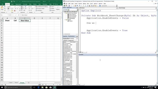 Excel VBA Programming - Events | 7 - Workbook Events and The Sh Argument смотреть онлайн