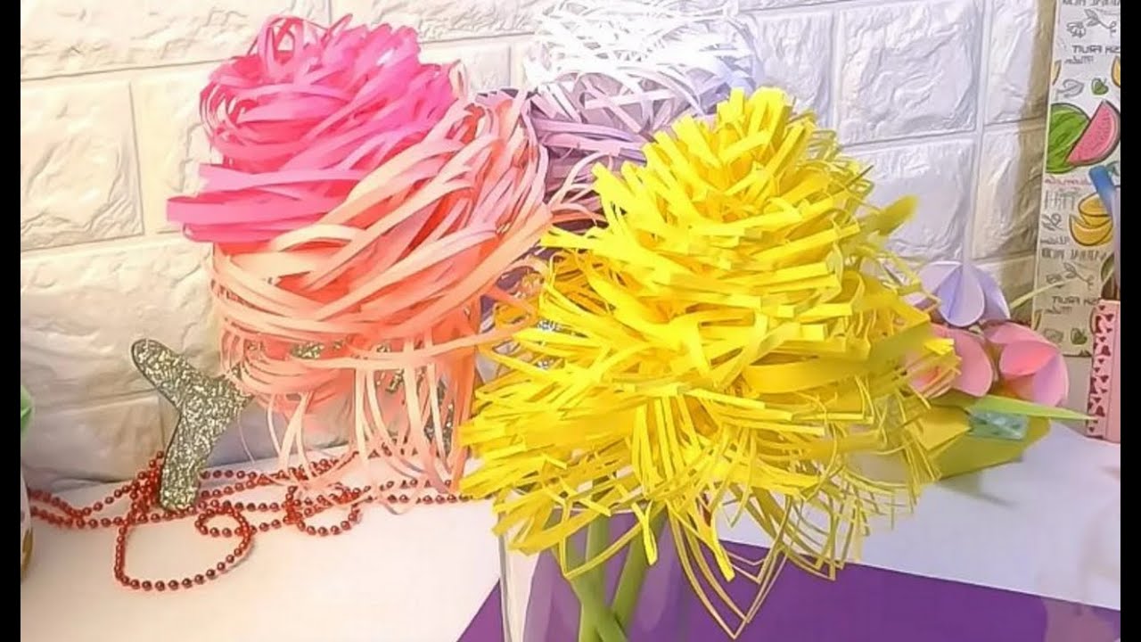 КАК СДЕЛАТЬ ПУШИСТЫЕ ЦВЕТЫ ИЗ БУМАГИ смотреть онлайн