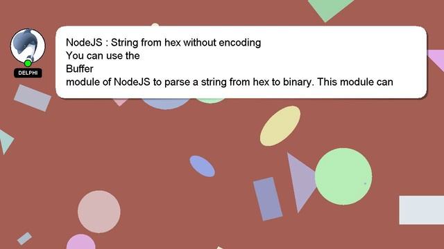 NodeJS : String from hex without encoding смотреть онлайн