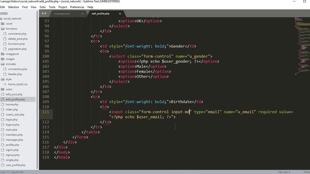 Social Network in PHP & MySqli - Designing Edit Profile Page - Bootstrap Edit Form Modal смотреть онлайн