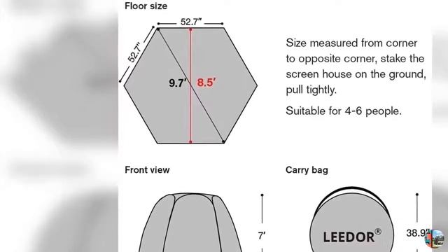 Leedor Gazebos 4 6 Person Canopy Mosquito Net Camping Tent