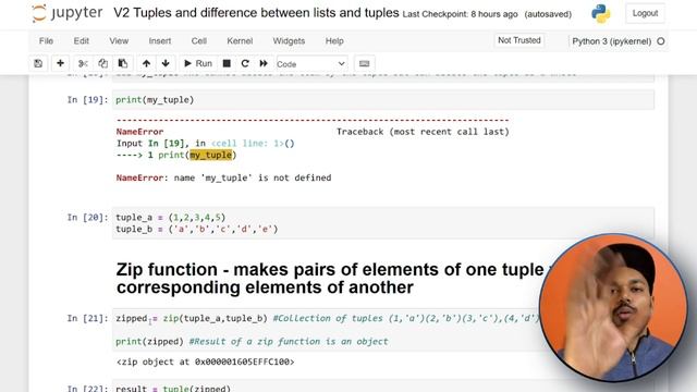 Differences between tuples and lists and zip function for complex data types in python смотреть онлайн