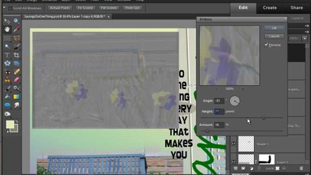 Photoshop Elements Filter Tutorial: Emboss смотреть онлайн