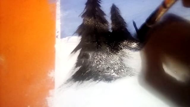 Рисуем зимний пейзаж гуашью смотреть онлайн