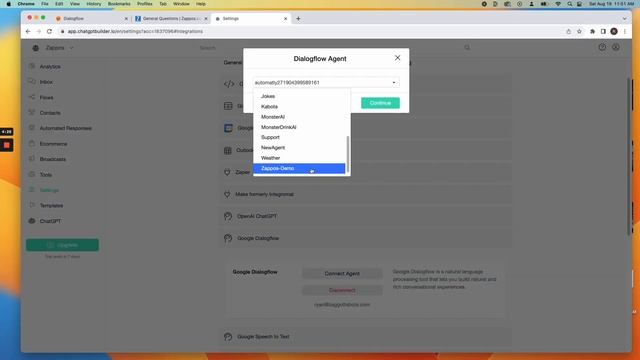 DialogFlow + OpenAi Integration in 2 min using ChatGPT Builder | ChatbotBuilder.ai смотреть онлайн