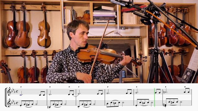 Violin C melodic minor scale, Slow play through (♩ = 60) TEACHER / ACCOMPANIMENT смотреть онлайн
