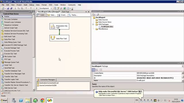 SSIS excel Export смотреть онлайн