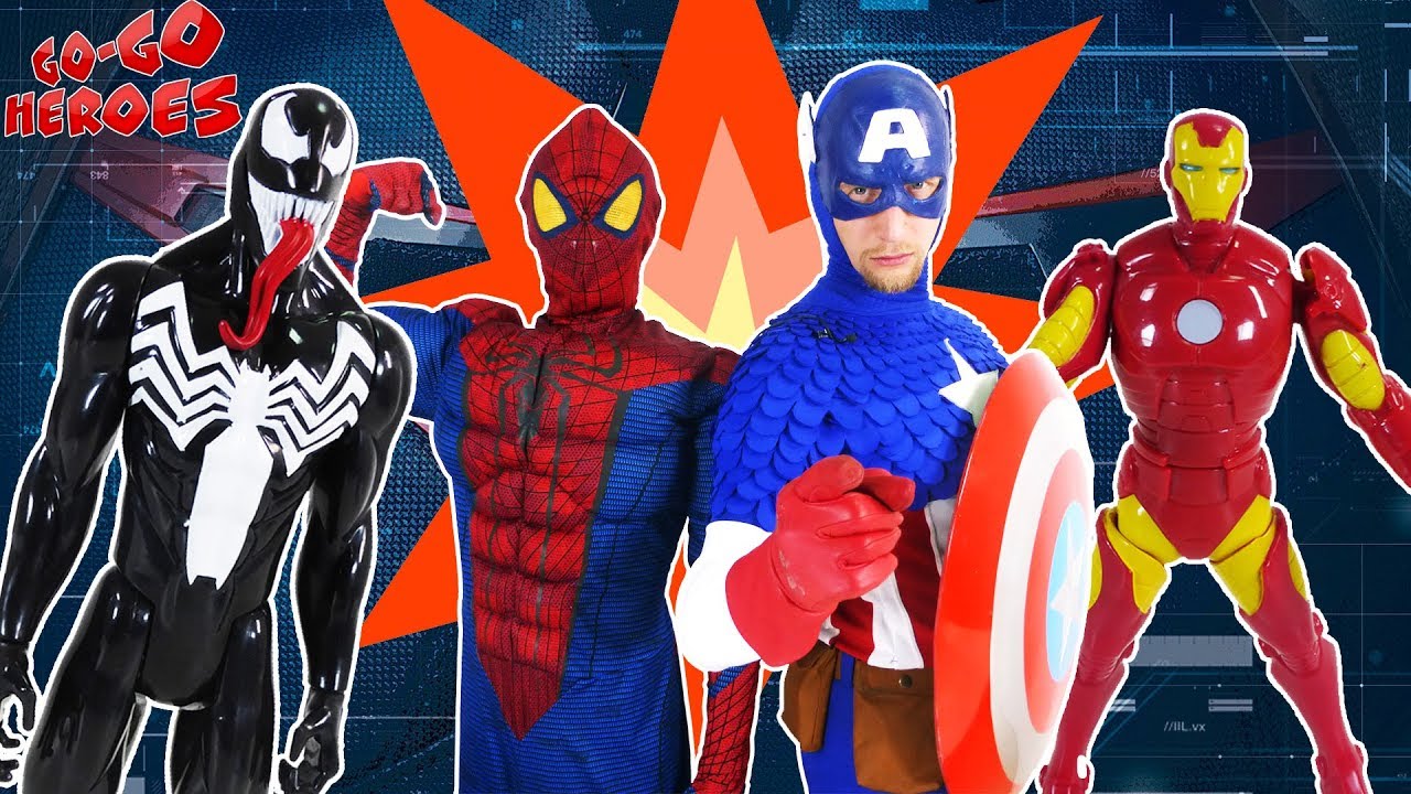 Человек Паук и Капитан Америка Супергерои