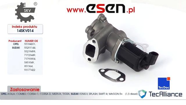 Zawór EGR Opel Corsa Opel Meriva Opel Agila Suzuki Swift Suzuki Ignis (1,3 cdti/DDIS) OE 5851049 смотреть онлайн