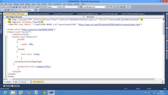 using ValidatorCallout ajax control in Asp.Net 4.0 смотреть онлайн
