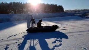 Испытания нашей самодельной аэролодки.