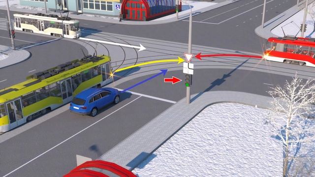 Какому трамваю должен уступить дорогу водитель автомобиля? смотреть онлайн