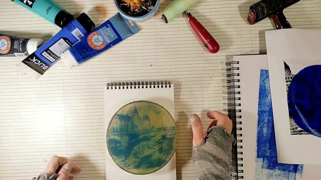 Art journaling with a gel plate | journal flip through | journal pages ideas смотреть онлайн