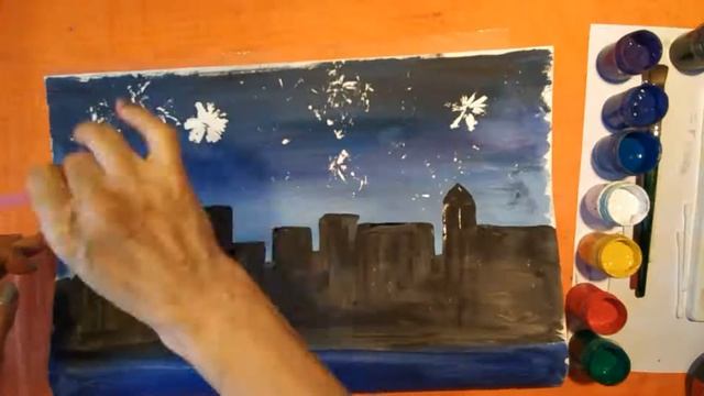 Как нарисовать ночной праздничный город смотреть онлайн