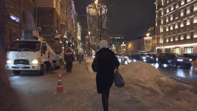 Moscow winter trip along Tverskaya to Belorusskaya December 14, 2022 смотреть онлайн