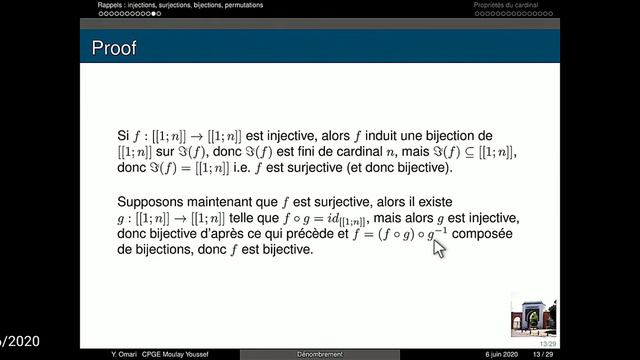 Dénombrement 1--Propriétés du cardinal-- (MPSI) смотреть онлайн