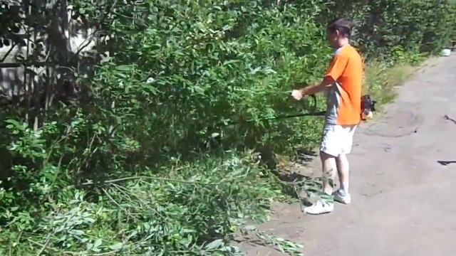 Бензокоса Caiman спиливаем кустарник смотреть онлайн