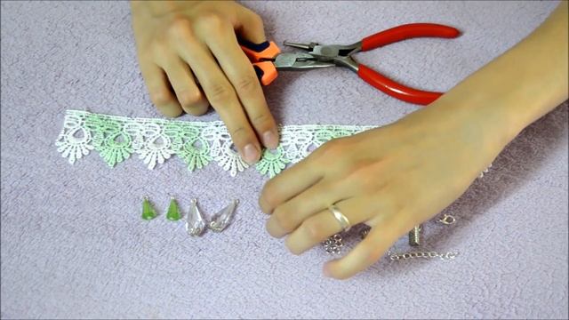 Зеленый чокер с кружевом/ Green choker with lace смотреть онлайн