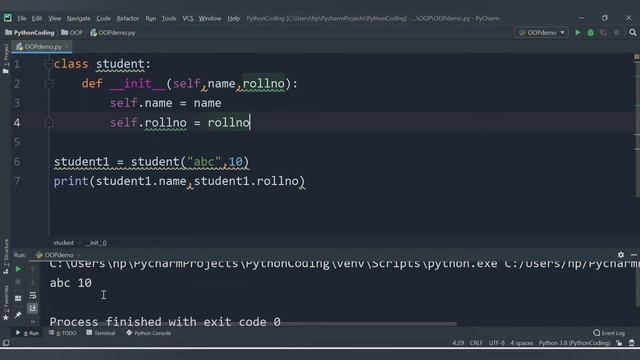 Create a class with Instance Attribute | Object Oriented Programming | Instance Attribute in python смотреть онлайн