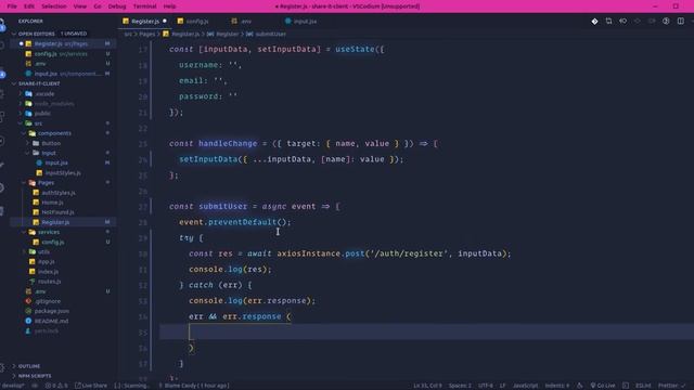 JS FullStack Project (Instagram Clone) - Connect Register API to Client (React) смотреть онлайн