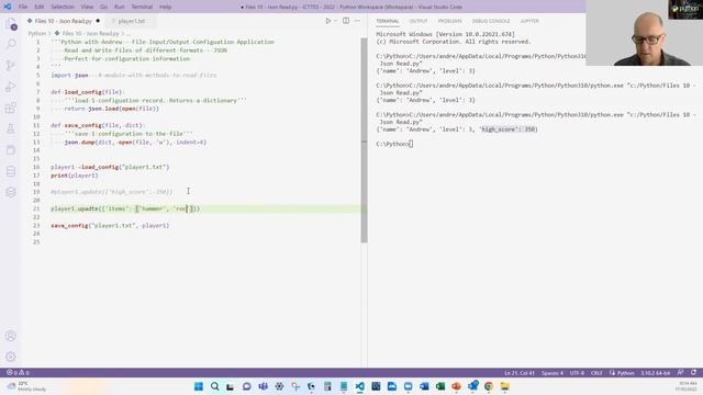 Python Files - Using JSON with iterative development example смотреть онлайн