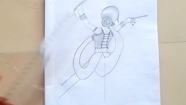 Easy traditional dress drawing!! How to draw Dandiya paying girl!!step by step drawing!! begginers смотреть онлайн