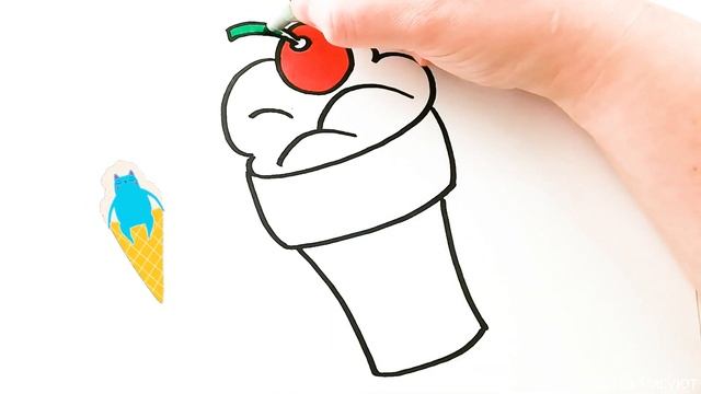 Рисуем очень вкусное мороженое Малышата Рисуют #175 смотреть онлайн