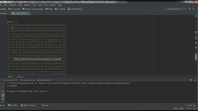 Python maze solving program using the Left Hand Rule algorithm смотреть онлайн