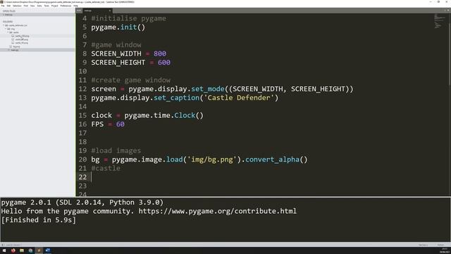 PyGame Castle Defender Game Beginner Tutorial in Python - PART 1 | Creating a Castle смотреть онлайн