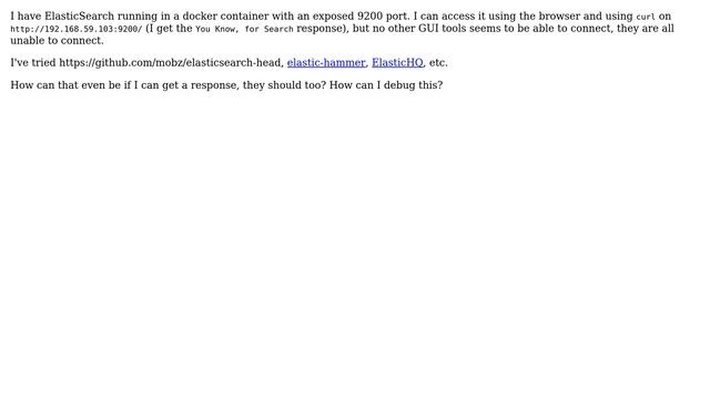 Tools cannot connect to ElasticSearch смотреть онлайн