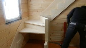 Деревянная лестница, лестница на второй этаж, лестница частный дом, лестница изготовление.