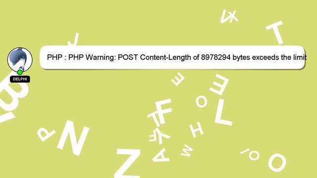 PHP : PHP Warning: POST Content-Length of 8978294 bytes exceeds the limit of 8388608 bytes in Unkno смотреть онлайн