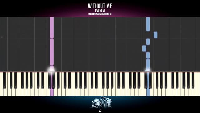 How To Play: Eminem - Without Me | Piano Tutorial EASY + Sheets смотреть онлайн