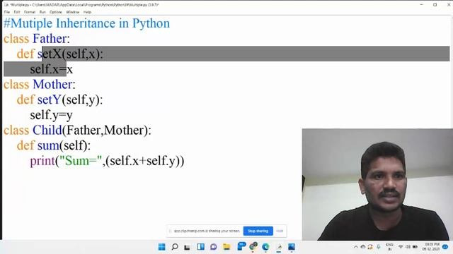 MULTIPLE INHERITANCE WITH REALTIME EXAMPLE IN PYTHON смотреть онлайн