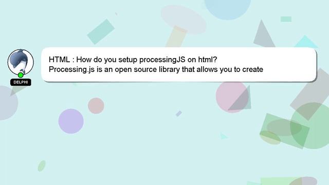 HTML : How do you setup processingJS on html? смотреть онлайн