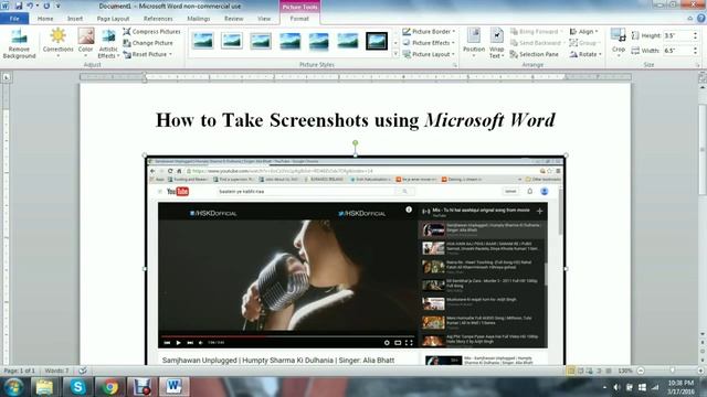 How to use Screenshot feature of Microsoft Word 2010 смотреть онлайн