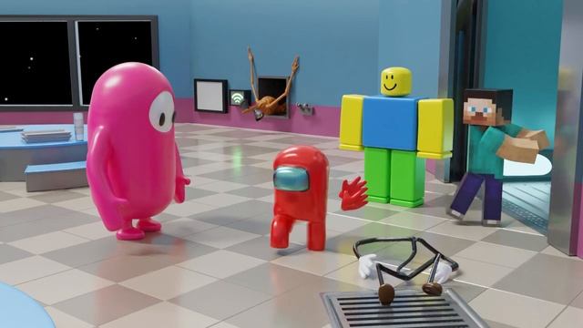 Distraction Dance | 3D Animation | Among Us | Minecraft | Roblox | Fallguys смотреть онлайн