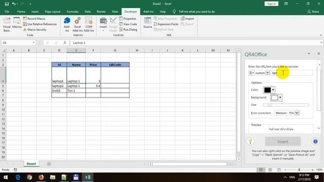 Create QRCode in Excel 2019 смотреть онлайн
