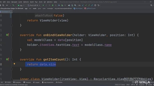 ANDROID - RECYCLER VIEW SWIPE TO REFRESH || TUTORIAL IN KOTLIN смотреть онлайн