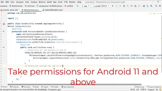 Android studio External storage permission for All Android version(11 and bellow) and all sdk 2022 смотреть онлайн