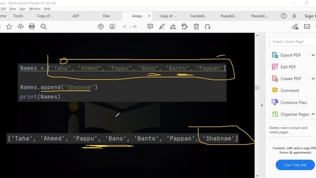9618 - Python video tutorial Class 3 (Part 3 - Arrays append - PapersDock) - Python tutor смотреть онлайн