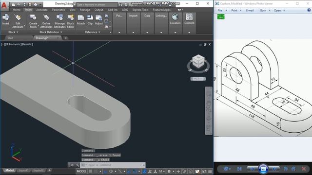 How to Draw Mechanical object in AutoCAD 3D Tutorial-1 for Beginners. смотреть онлайн